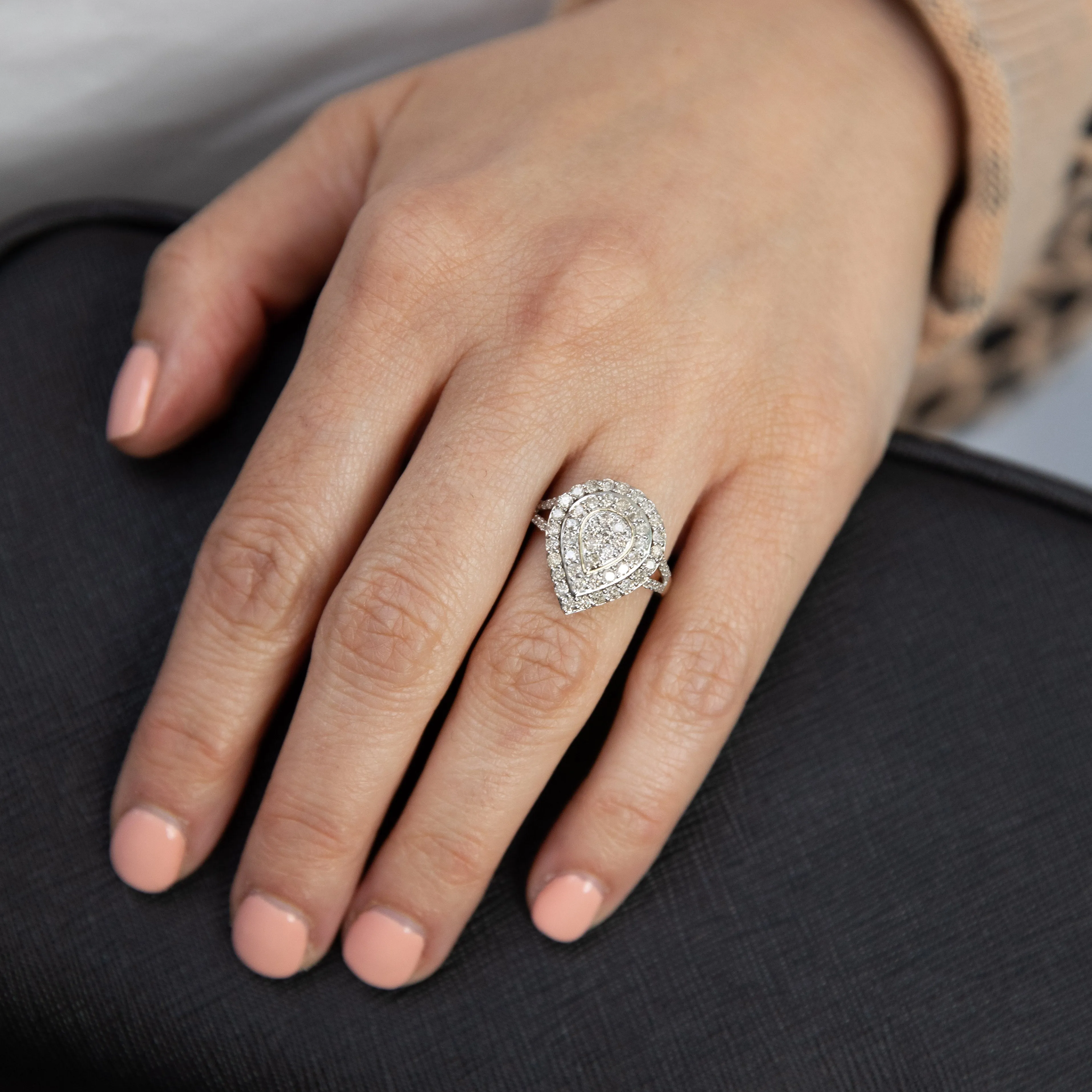 9ct Yellow Gold 1 Carat Diamond Pear Shape Cluster Ring Shiels