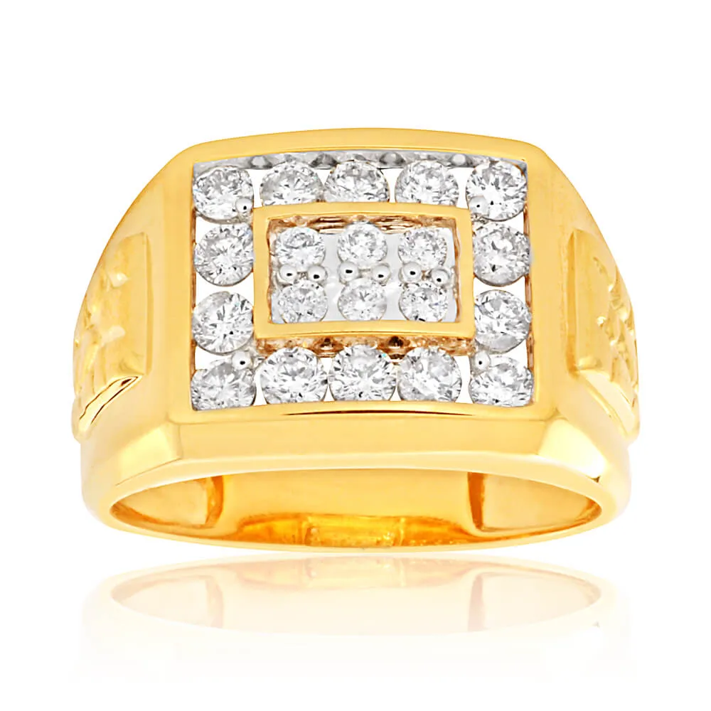 9ct Yellow Gold 1 Carat Diamond Ring Set With 20 Brilliant Cut Diamonds Shiels