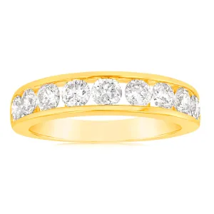 9ct Yellow Gold 1 Carat Diamond Ring with 9  Diamonds in Channel setting Shiels