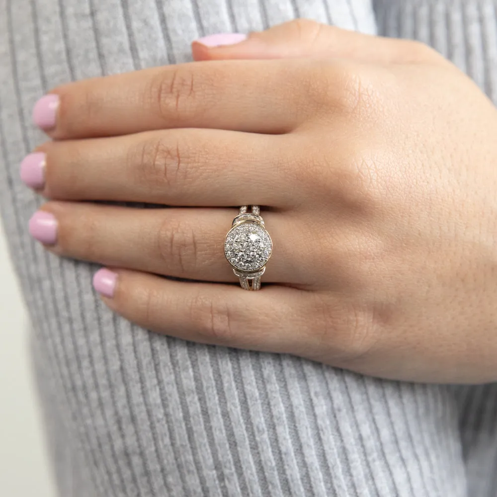 9ct Yellow Gold 1 Carat Diamond Set Cluster Ring Shiels