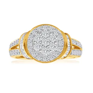9ct Yellow Gold 1 Carat Diamond Set Cluster Ring Shiels