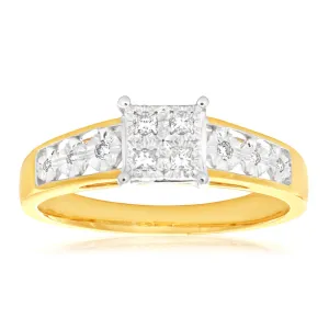 9ct Yellow Gold 10 Diamonds Elegant Ring Shiels