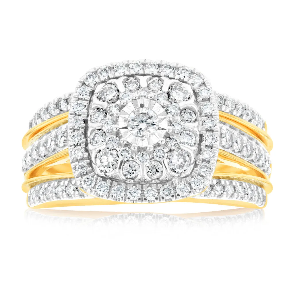 9ct Yellow Gold 1.00ct Diamond Dress Ring Shiels