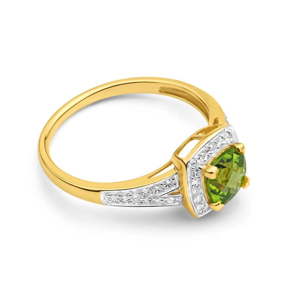 9ct Yellow Gold 1.13ct Peridot Diamond Ring Shiels