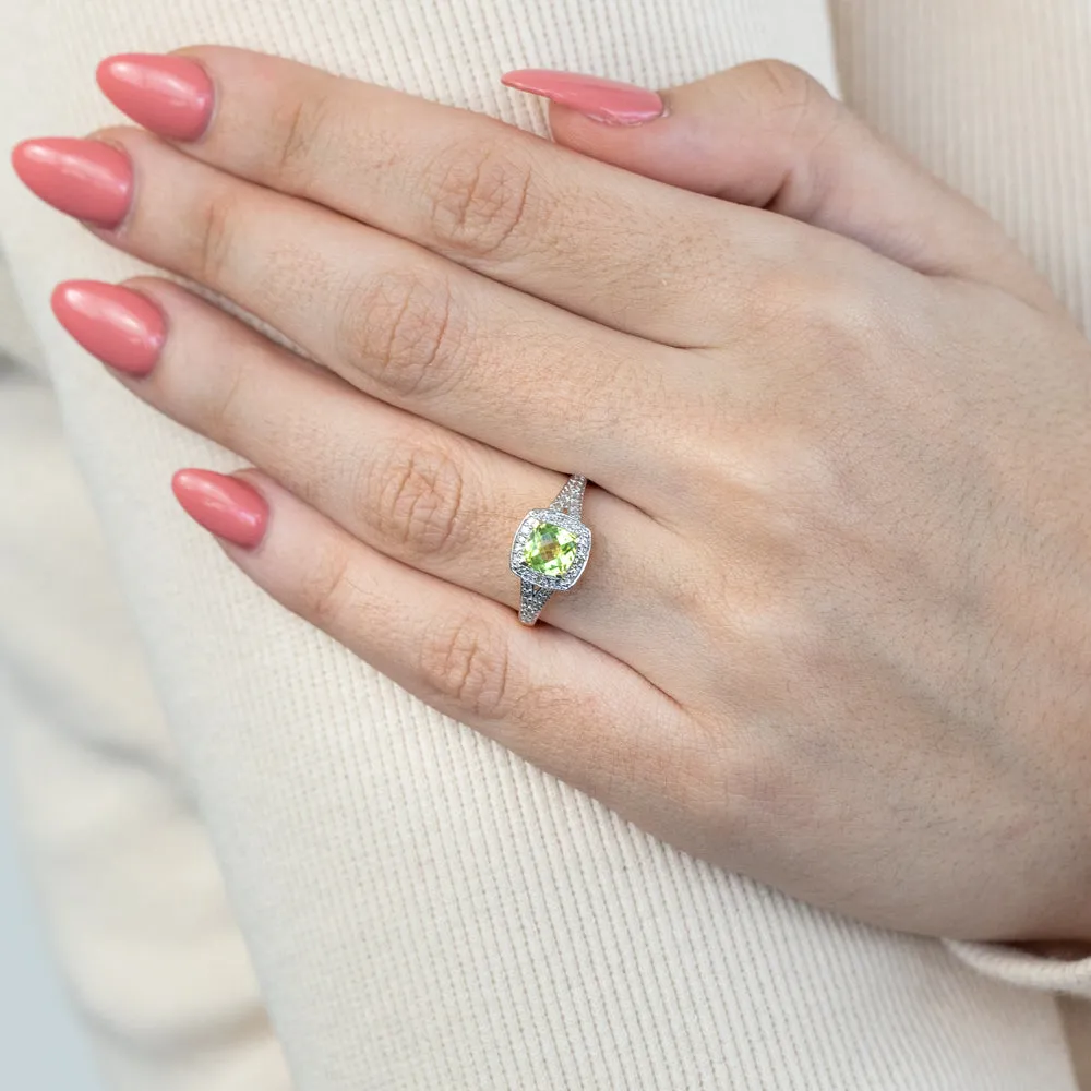 9ct Yellow Gold 1.13ct Peridot Diamond Ring Shiels