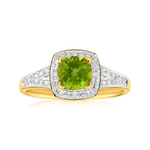 9ct Yellow Gold 1.13ct Peridot Diamond Ring Shiels