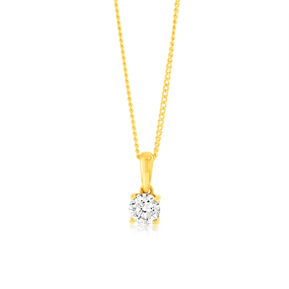 9ct Yellow Gold 1/2 Carat Diamond Pendant Shiels