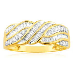 9ct Yellow Gold 1/2 Carat Diamond Ring Set With 20 Brilliant Diamonds Shiels