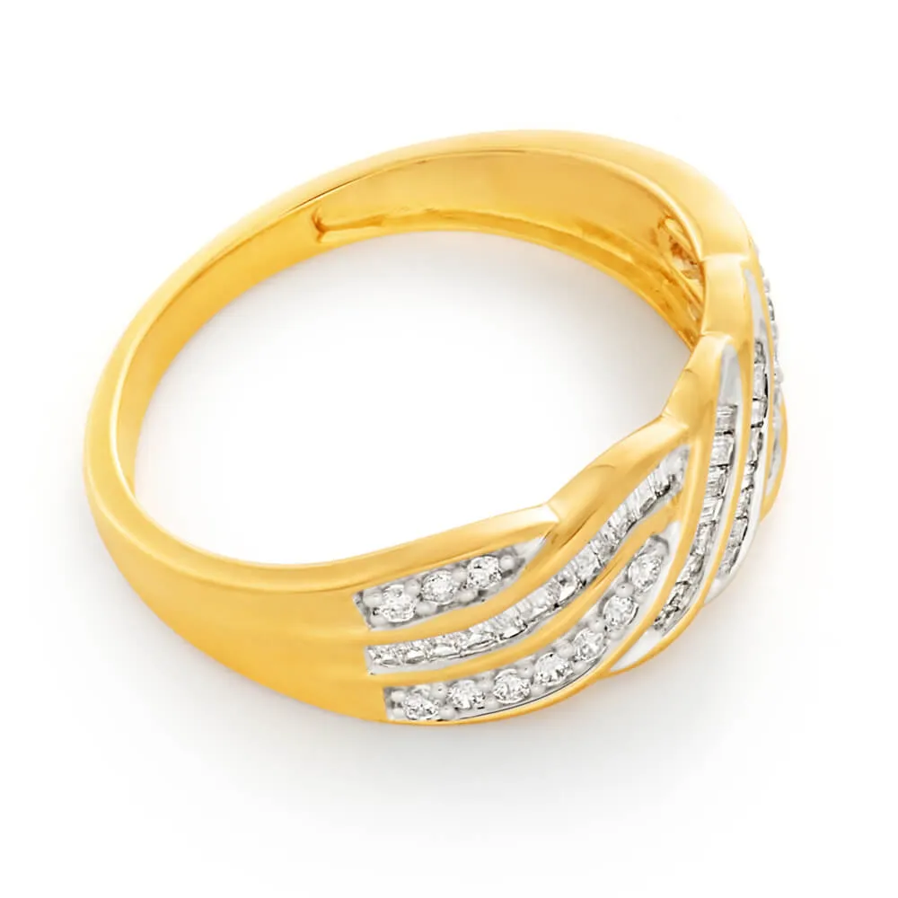 9ct Yellow Gold 1/2 Carat Diamond Ring Set With 20 Brilliant Diamonds Shiels