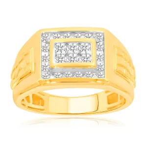 9ct Yellow Gold 1/2 Carat Diamond Ring Set With 24 Brilliant Cut Diamonds Shiels