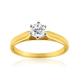 9ct Yellow Gold 1/2 Carat Diamond Solitaire Ring Shiels