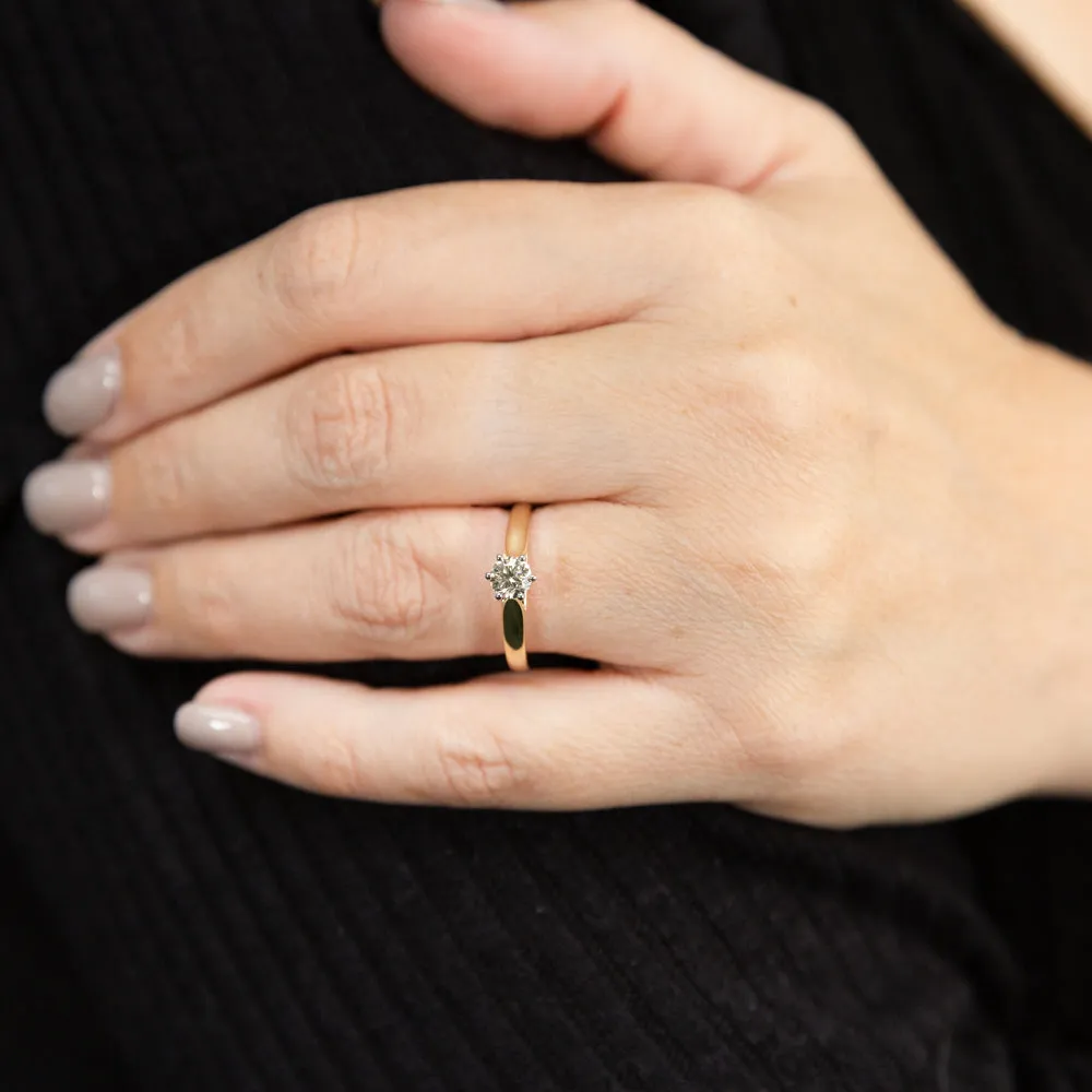 9ct Yellow Gold 1/2 Carat Diamond Solitaire Ring Shiels