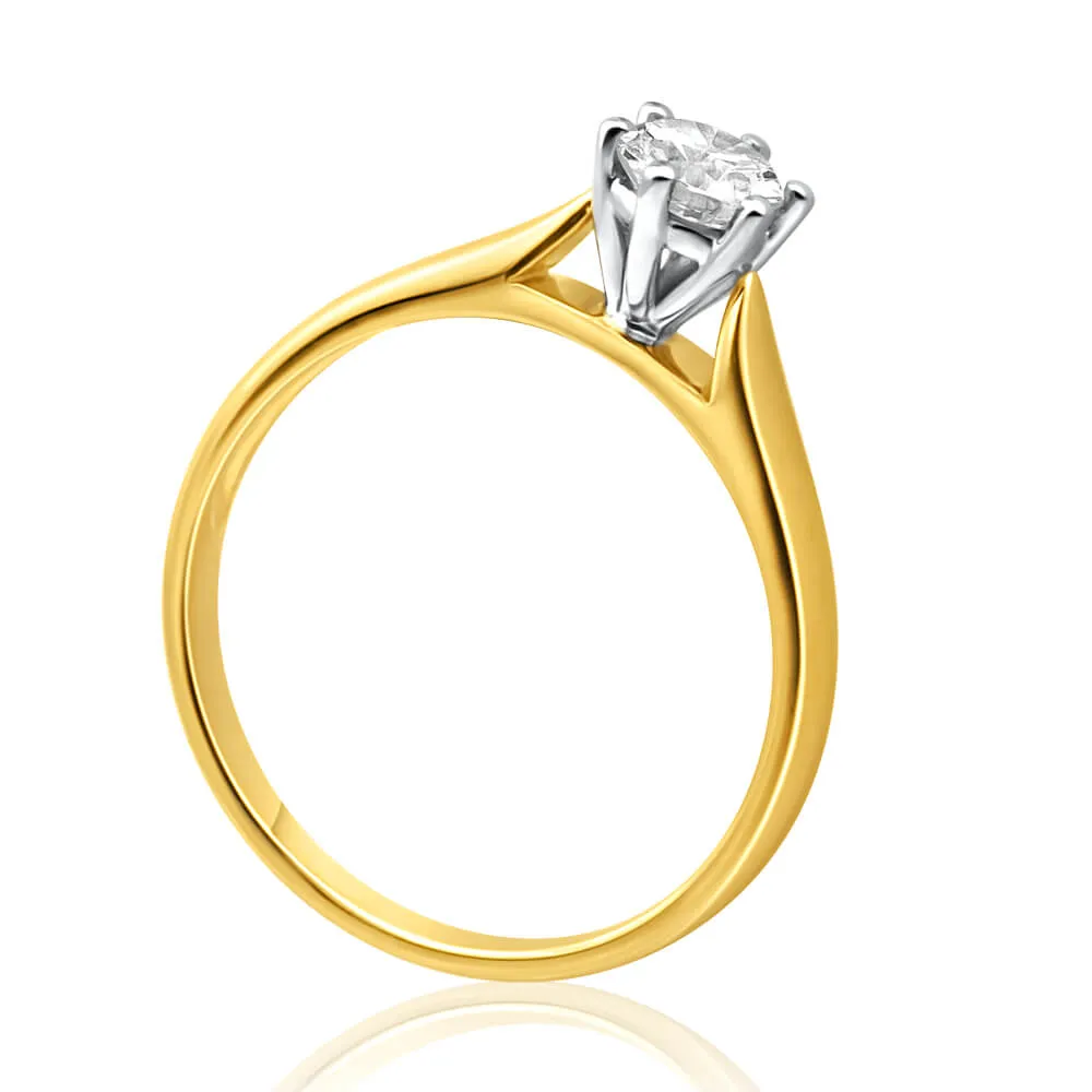 9ct Yellow Gold 1/2 Carat Diamond Solitaire Ring Shiels