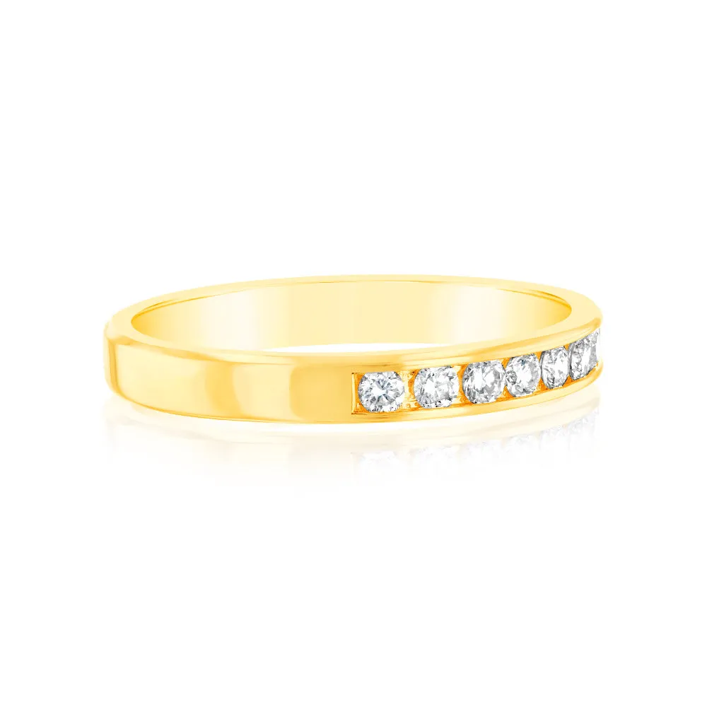 9ct Yellow Gold  1/3 Carat Diamond Eternity Ring with 10 Channel Set Diamonds Shiels