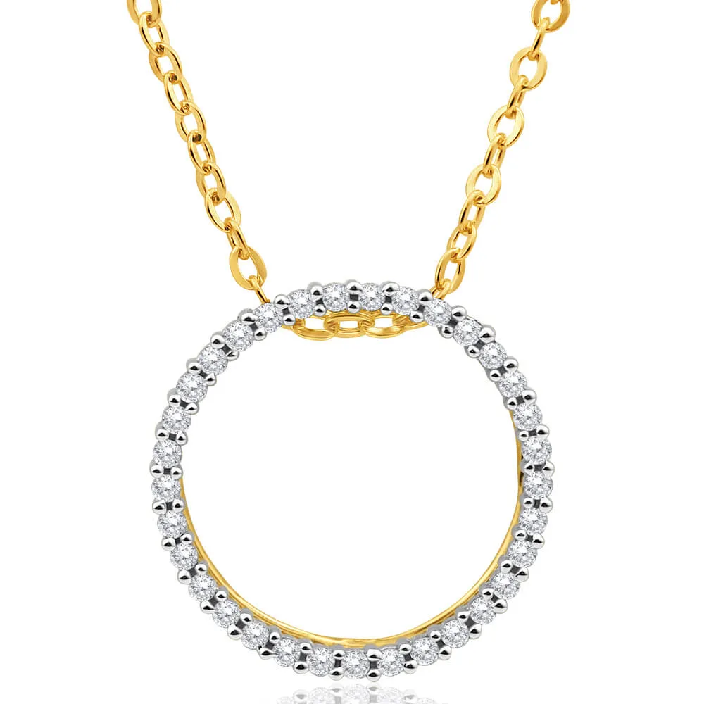 9ct Yellow Gold 1/4 Carat Circle Of Life Diamond Pendant Shiels