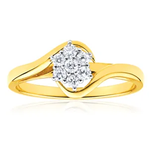 9ct Yellow Gold 1/4 Carat Diamond Luxurious Ring Shiels