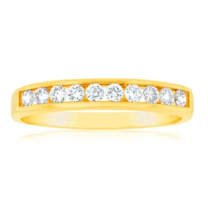 9ct Yellow Gold 1/4 Carat Diamond Ring Set with 10 Brilliant Diamonds Shiels