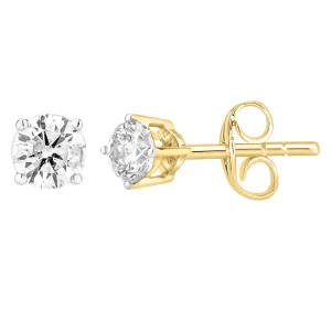 9ct Yellow Gold 1/4 Carat Diamond Stud Earrings Shiels