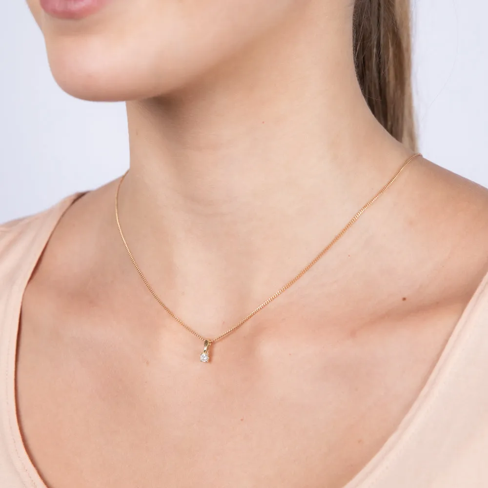 9ct Yellow Gold 1/6 Carat Diamond Pendant Shiels