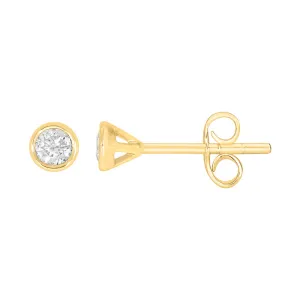 9ct Yellow Gold 1/6 Carat Diamond Stud Earrings Shiels