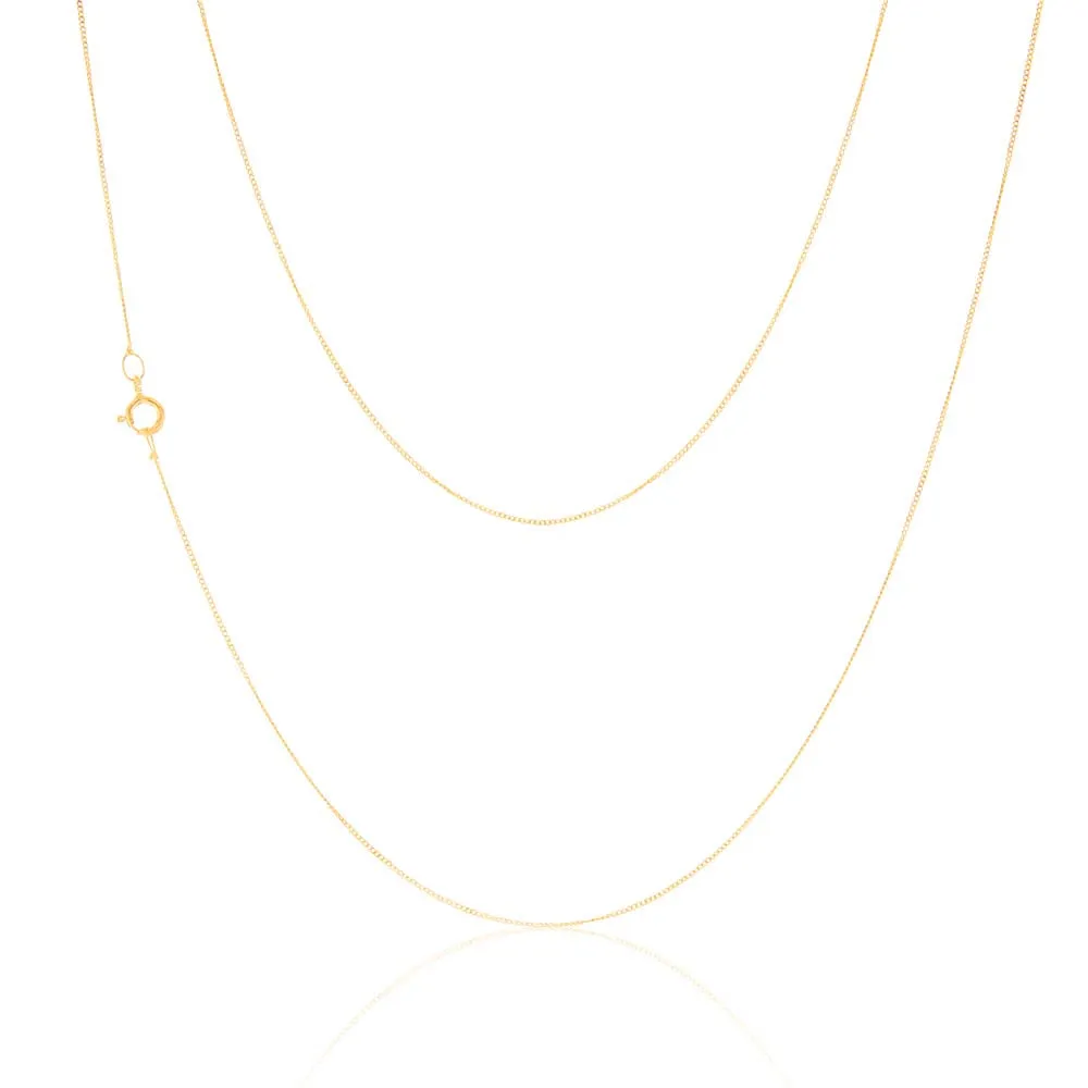 9ct Yellow Gold 18 Gauge Fine Curb 41cm Chain Shiels