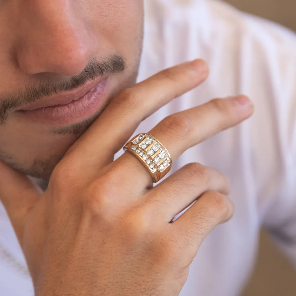9ct Yellow Gold 2 Carat Diamond Gents Ring Shiels