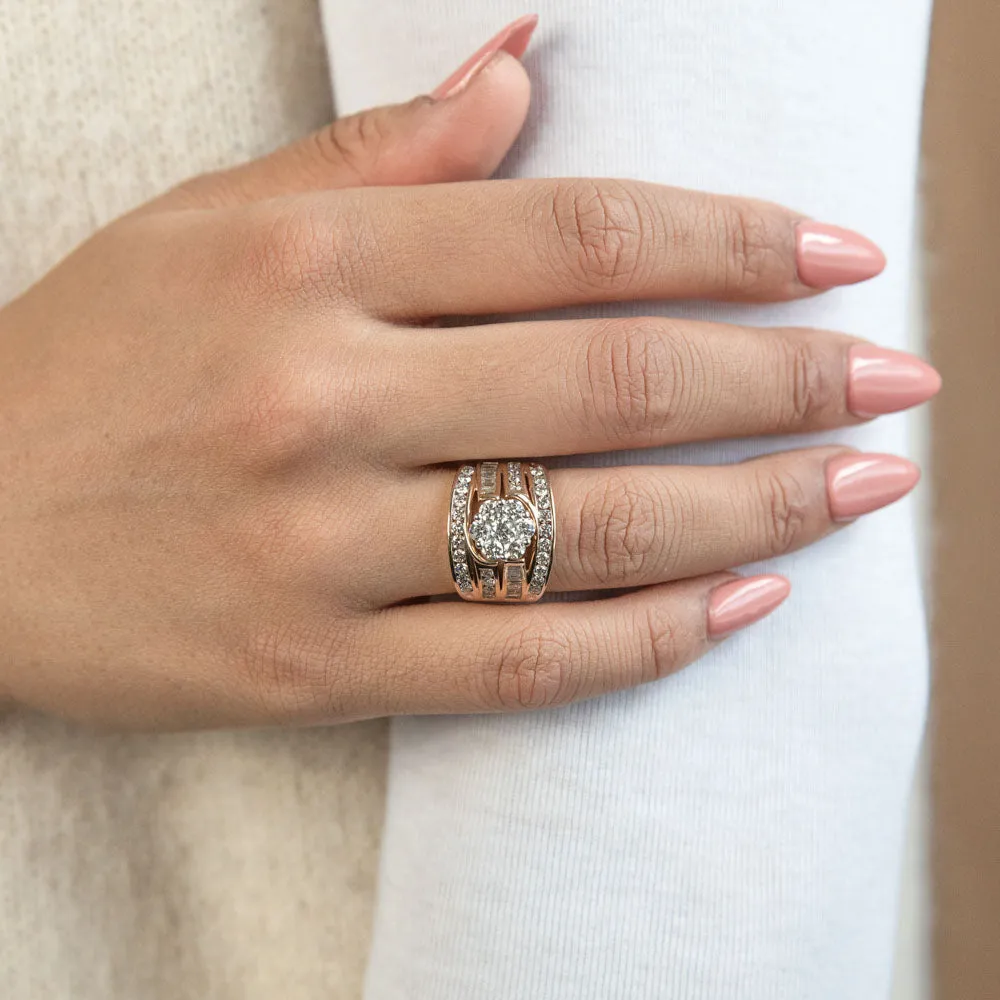 9ct Yellow Gold 2 Carat Diamond Ring with Beautiful Brilliant and Tapered Diamonds Shiels