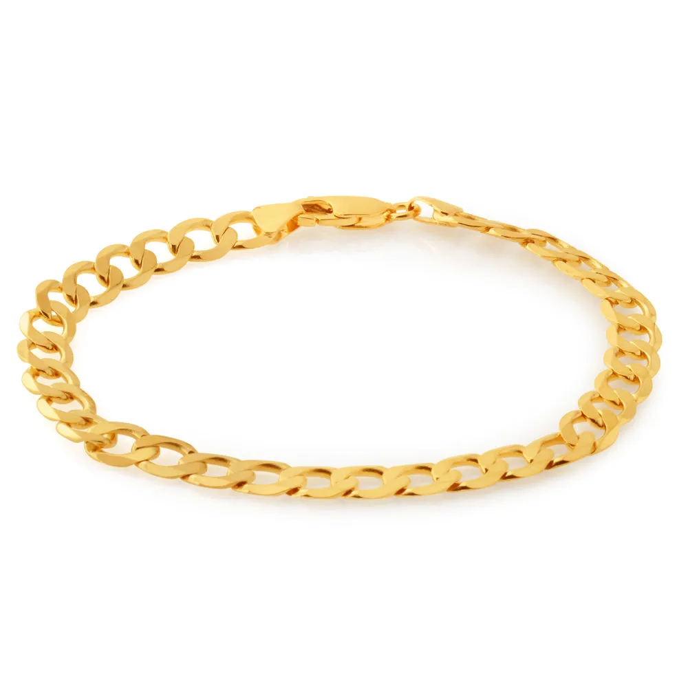 9ct Yellow Gold 21cm Curb Bracelet Shiels