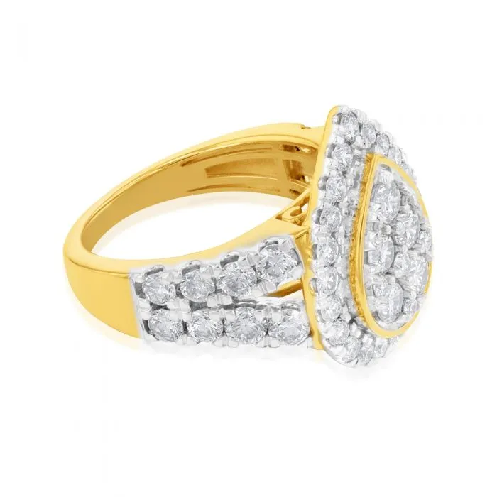 9ct Yellow Gold 3 Carat Diamond Ring with Brilliant Cut Diamonds Shiels