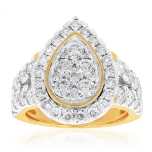 9ct Yellow Gold 3 Carat Diamond Ring with Brilliant Cut Diamonds Shiels