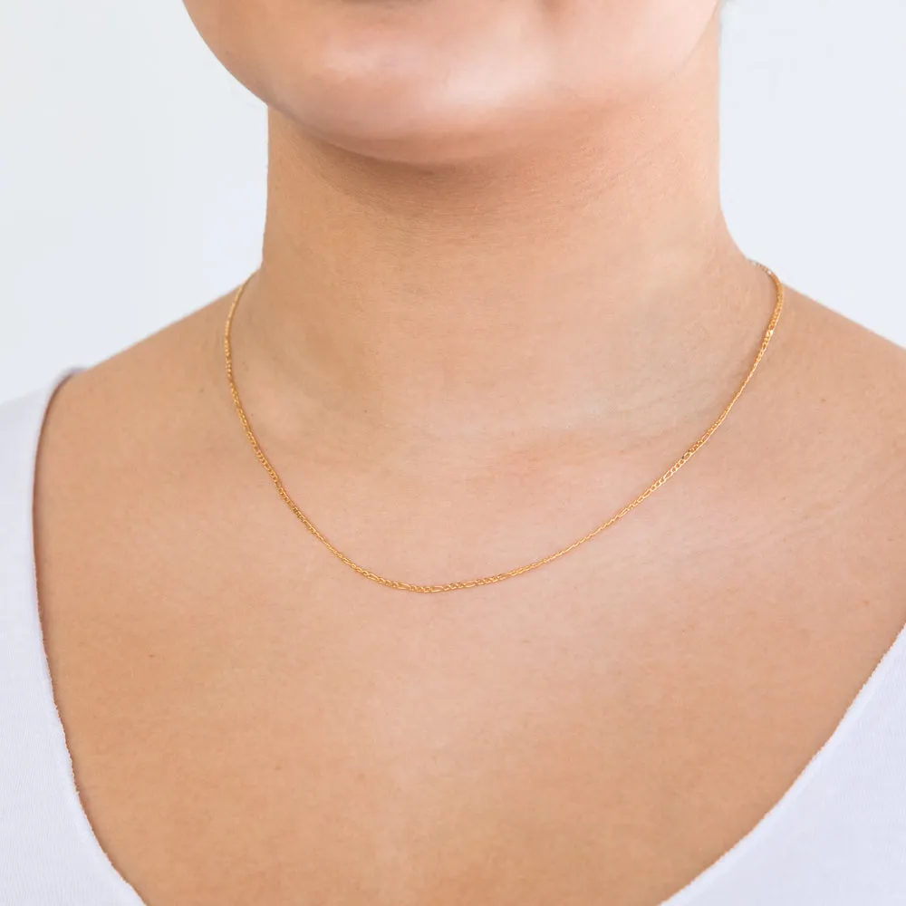 9ct Yellow Gold 3:1 Figaro 45cm Chain 40Gauge Shiels