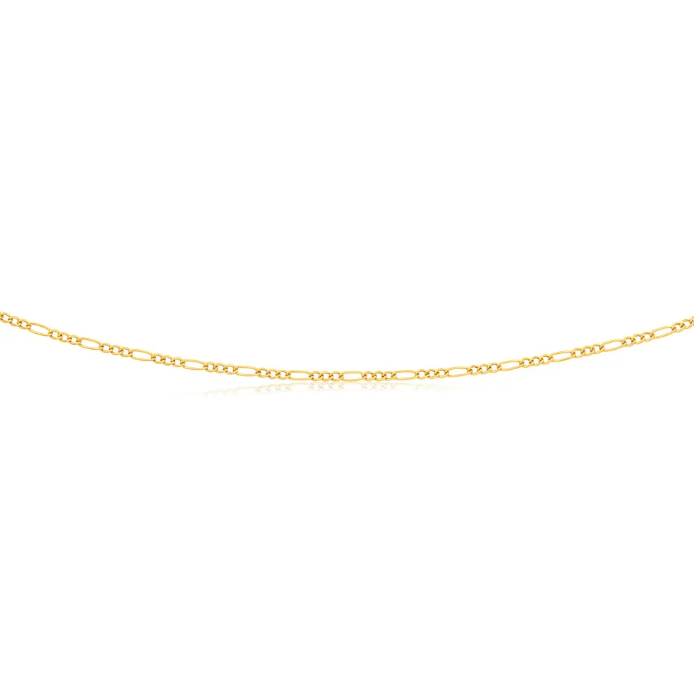 9ct Yellow Gold 3:1 Figaro 45cm Chain 50Gauge Shiels