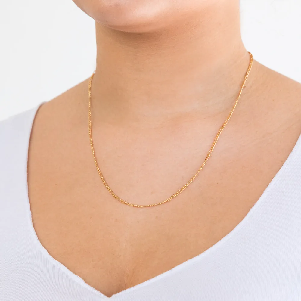 9ct Yellow Gold 3:1 Figaro 50cm Chain 50Gauge 9Y Shiels