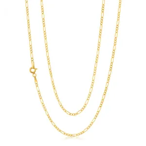 9ct Yellow Gold 3:1 Figaro 50cm Chain 50Gauge 9Y Shiels