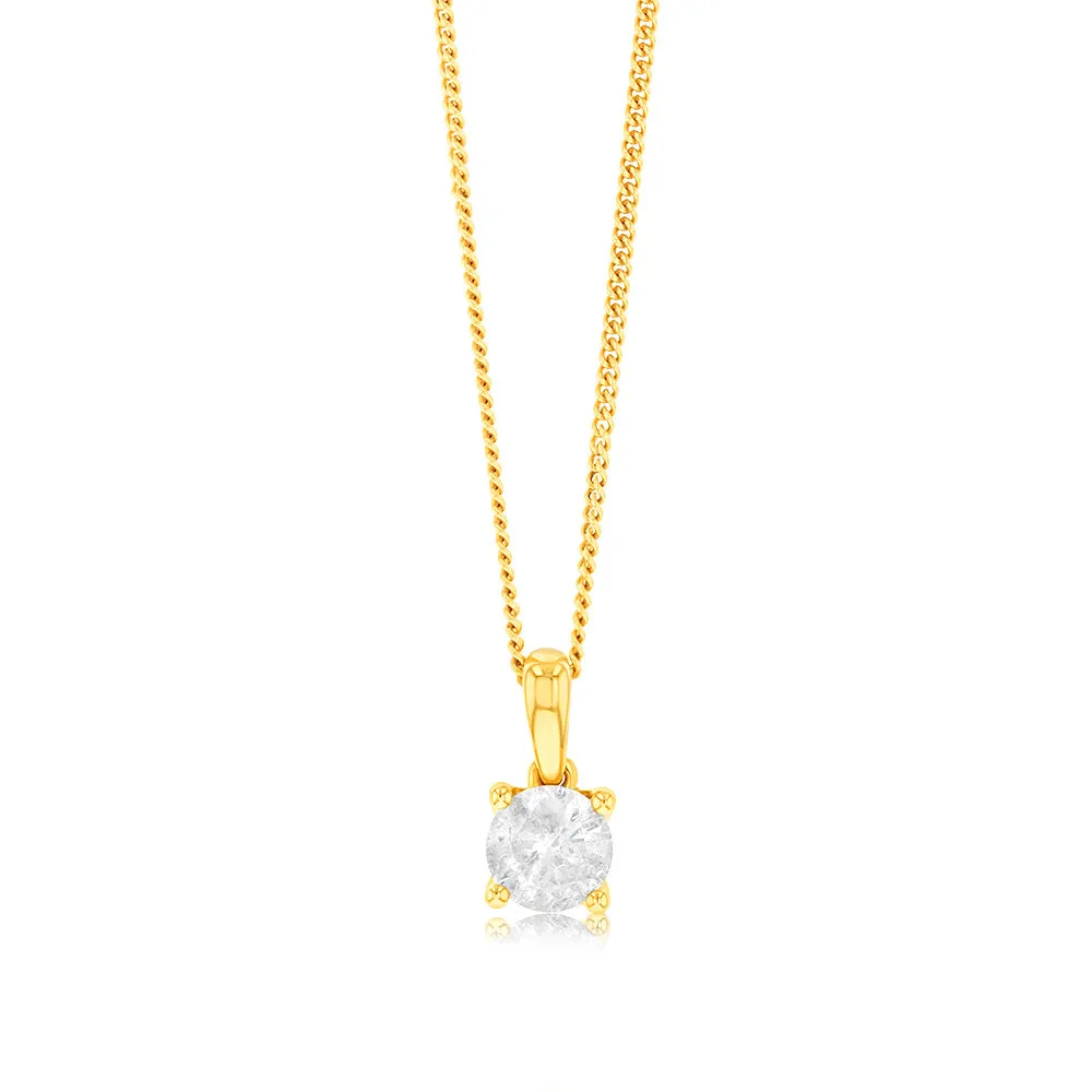 9ct Yellow Gold 3/4 Carat Diamond Pendant Shiels