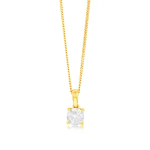 9ct Yellow Gold 3/4 Carat Diamond Pendant Shiels