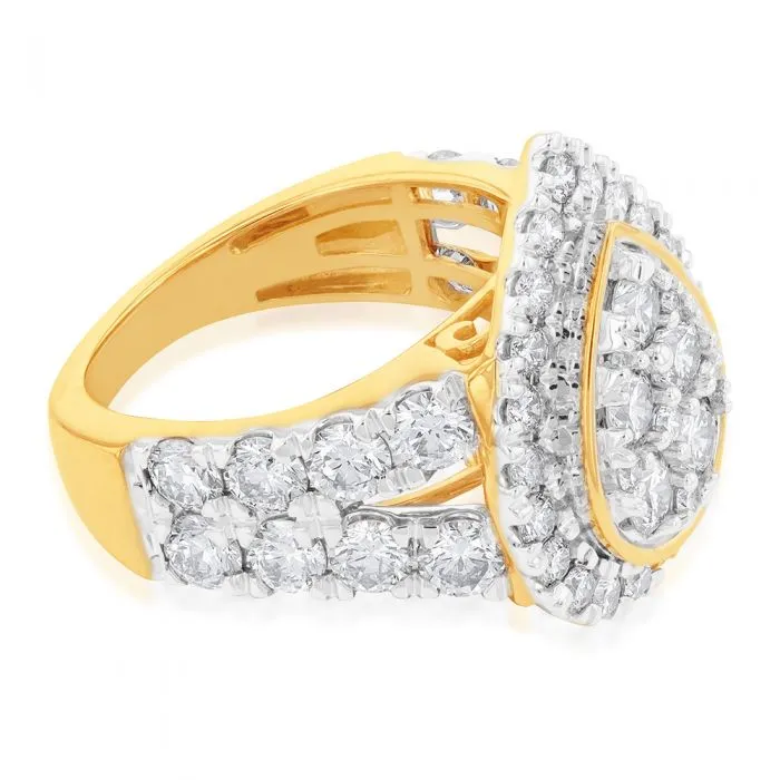 9ct Yellow Gold 4 Carat Diamond Ring with Brilliant Cut Diamonds Shiels