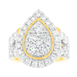 9ct Yellow Gold 4 Carat Diamond Ring with Brilliant Cut Diamonds Shiels