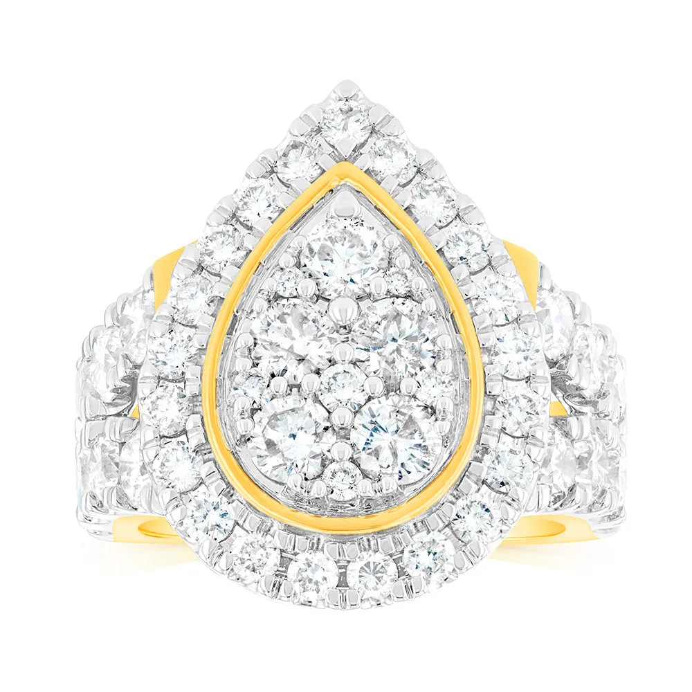 9ct Yellow Gold 4 Carat Diamond Ring with Brilliant Cut Diamonds Shiels