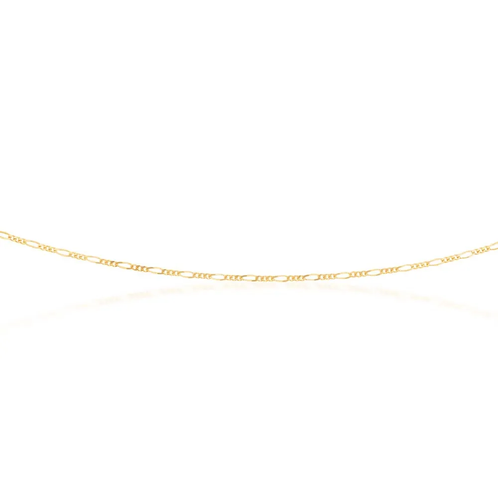 9ct Yellow Gold 40 Gauge 1:3 Figaro 46cm Chain Shiels
