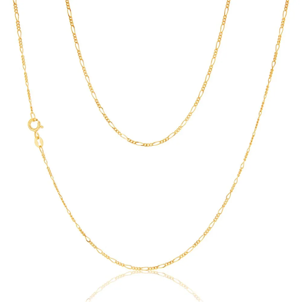 9ct Yellow Gold 40 Gauge 1:3 Figaro 46cm Chain Shiels