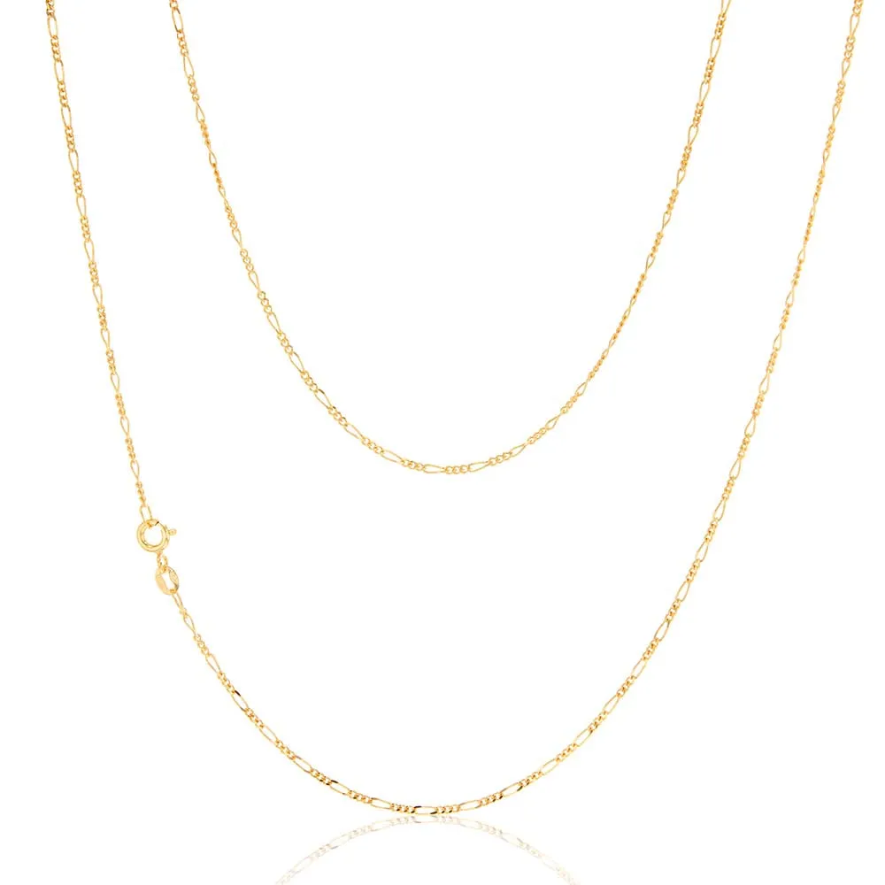 9ct Yellow Gold 40 Gauge 1:3 Figaro 51cm Chain Shiels