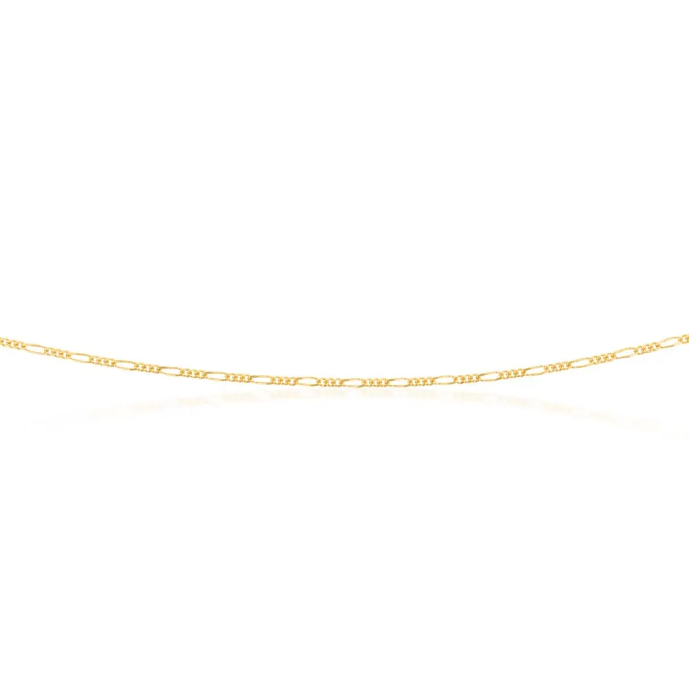 9ct Yellow Gold 40 Gauge 1:3 Figaro 51cm Chain Shiels