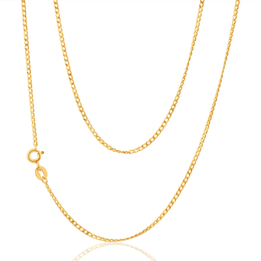 9ct Yellow Gold 40 gauge 40cm Curb Chain Shiels