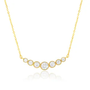 9ct Yellow Gold 43cm Zirconia Graduated Necklet Shiels