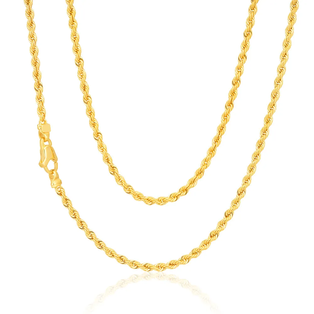 9ct Yellow Gold 45cm Rope Chain 50Gauge Shiels