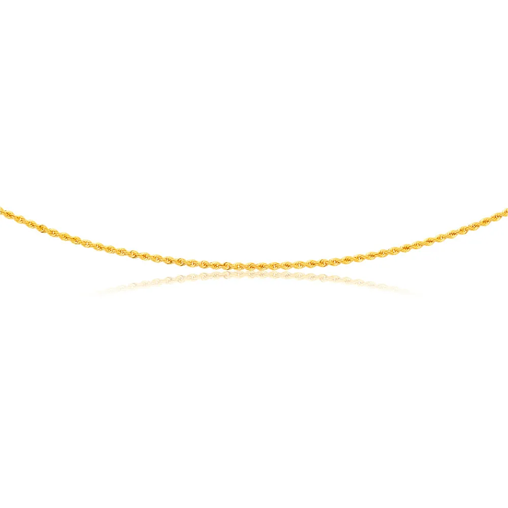 9ct Yellow Gold 45cm Rope Chain 50Gauge Shiels