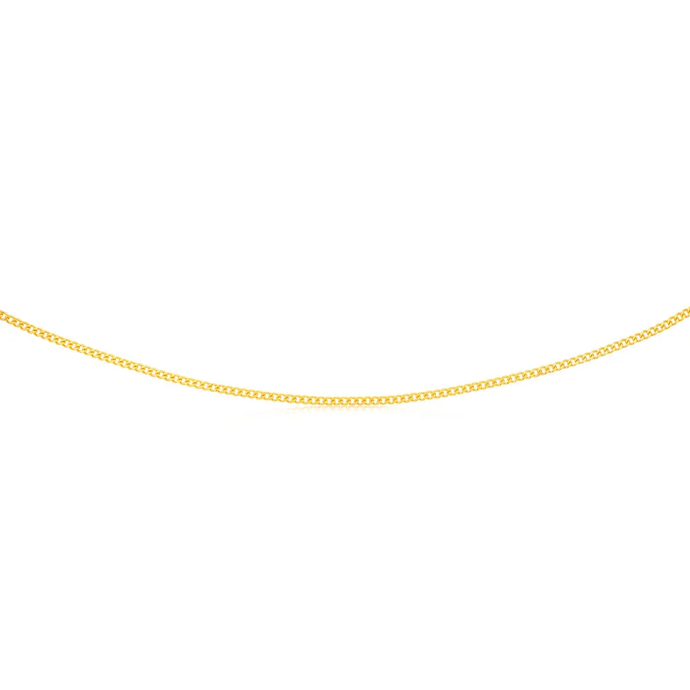9ct Yellow Gold 55cm 60 Gauge Flat Curb Chain Shiels