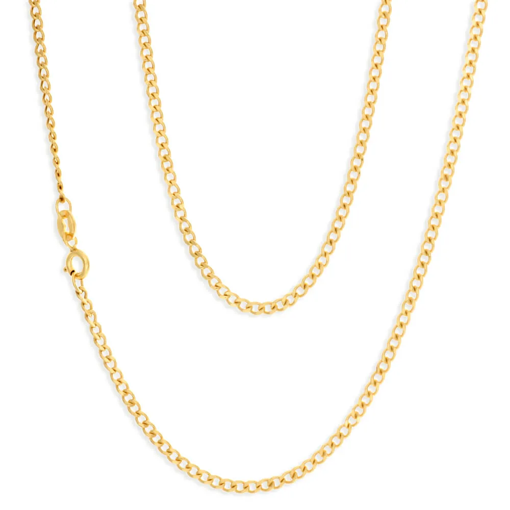 9ct Yellow Gold 55cm 60 Gauge Flat Curb Chain Shiels