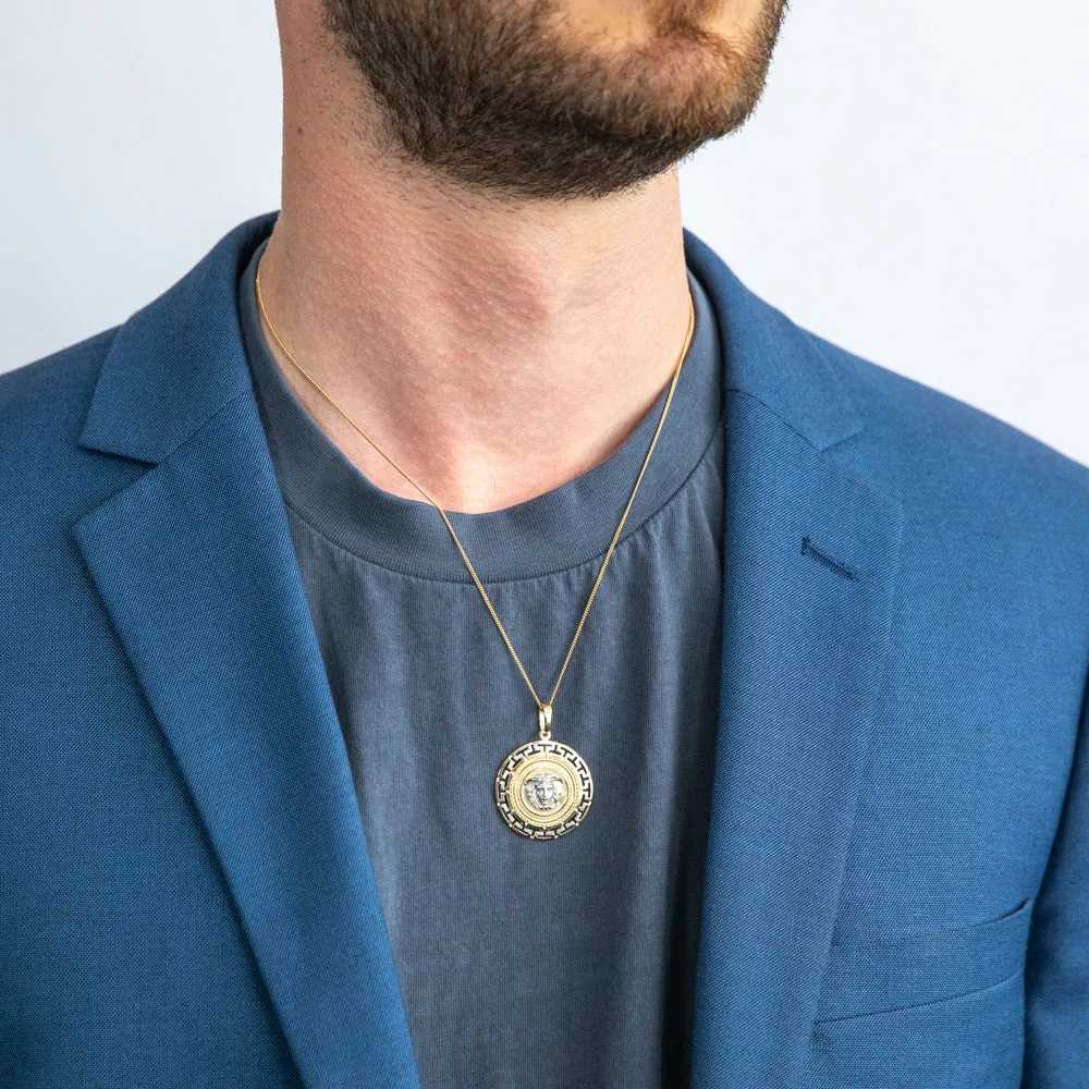 9ct Yellow Gold & White Gold Key of Life Medusa Pendant Shiels